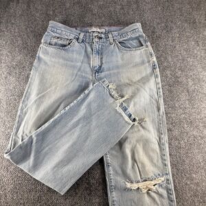 Tommy Hilfiger Boyfriend Jeans Light Wash Distressed Frayed Hem Womens 8R